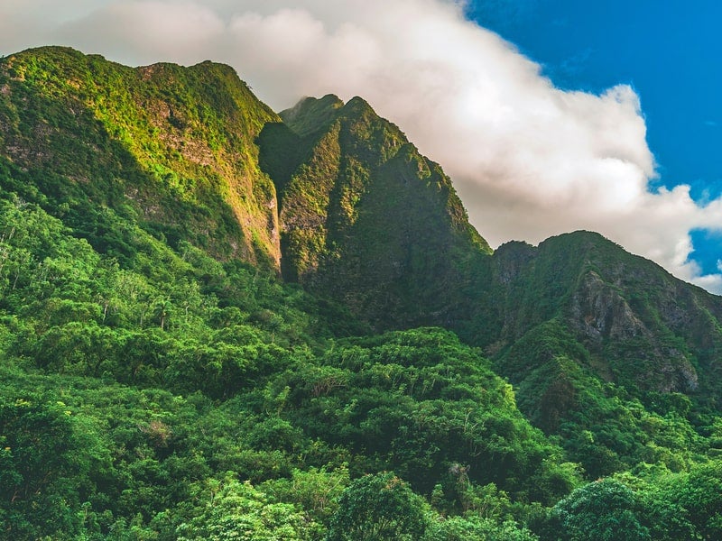 Mountains of ʻĪao Valley State Monument outside of Wailuku, Maui